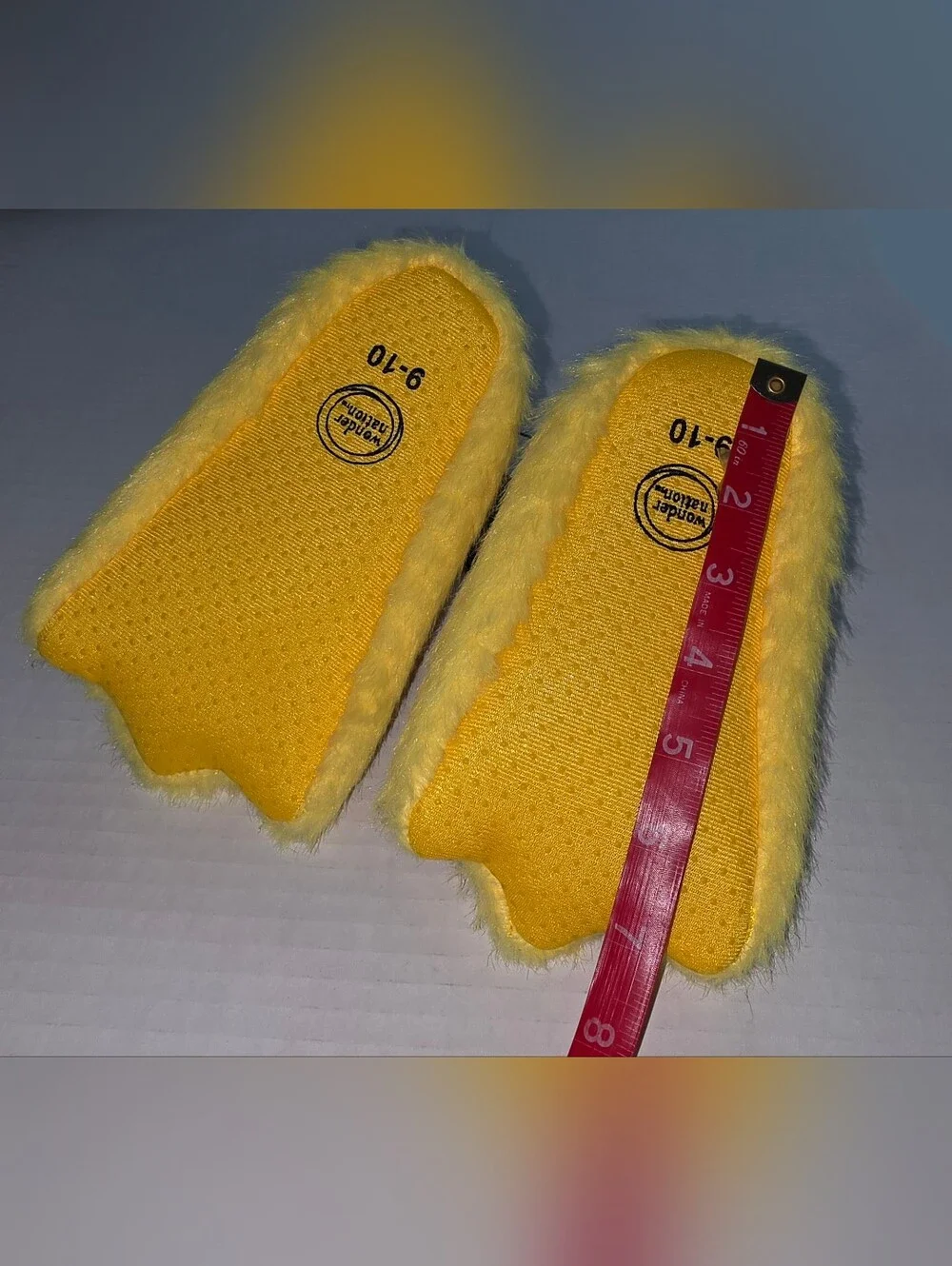 wonder nation Yellow Fuzzy Duck Foot Children's Slippers Sz 9-10